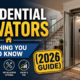 Modern residential elevator installed inside a luxury multi-story home with sleek interior design and accessibility features.
